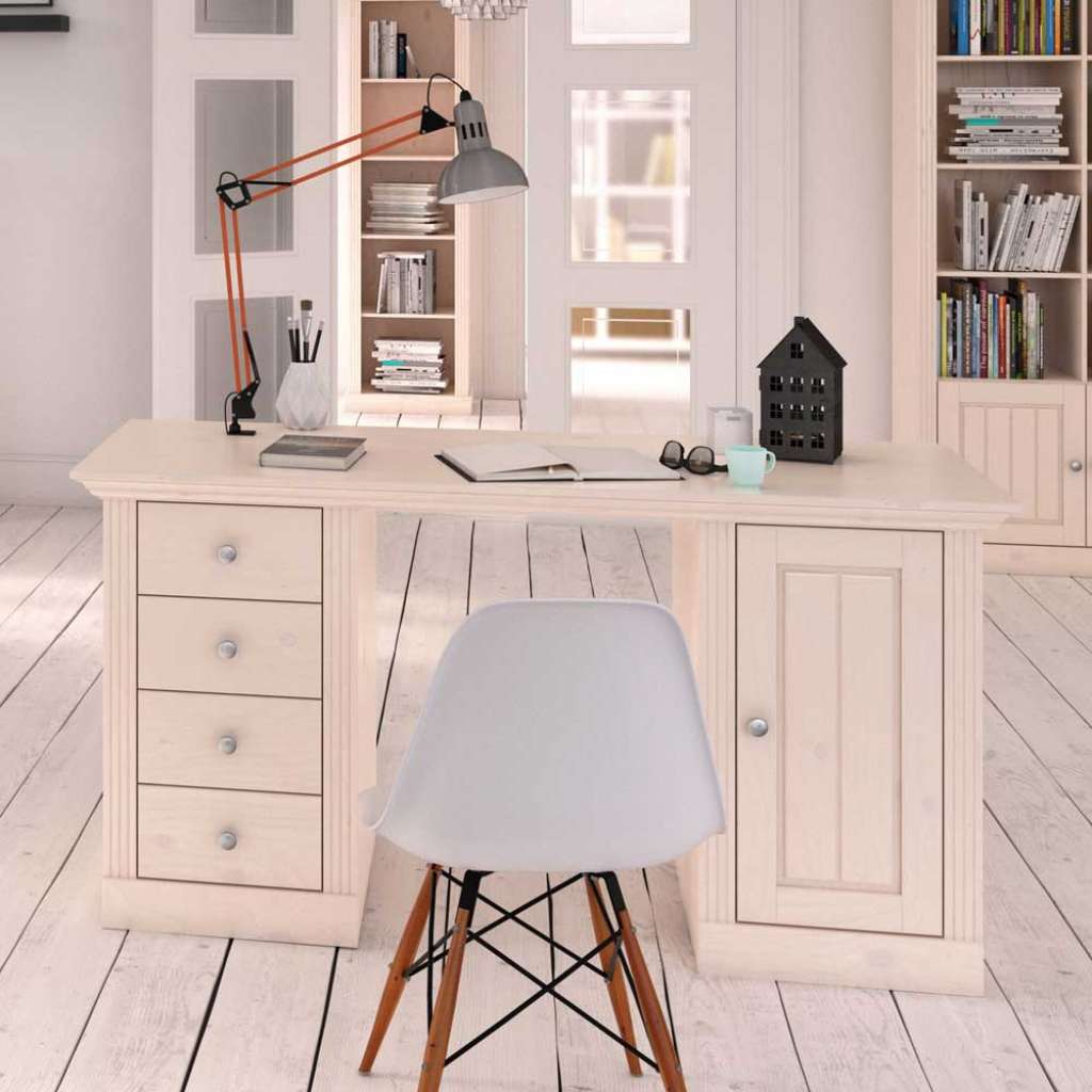 Schreibtisch in Weiß Skandinavischer Landhausstil