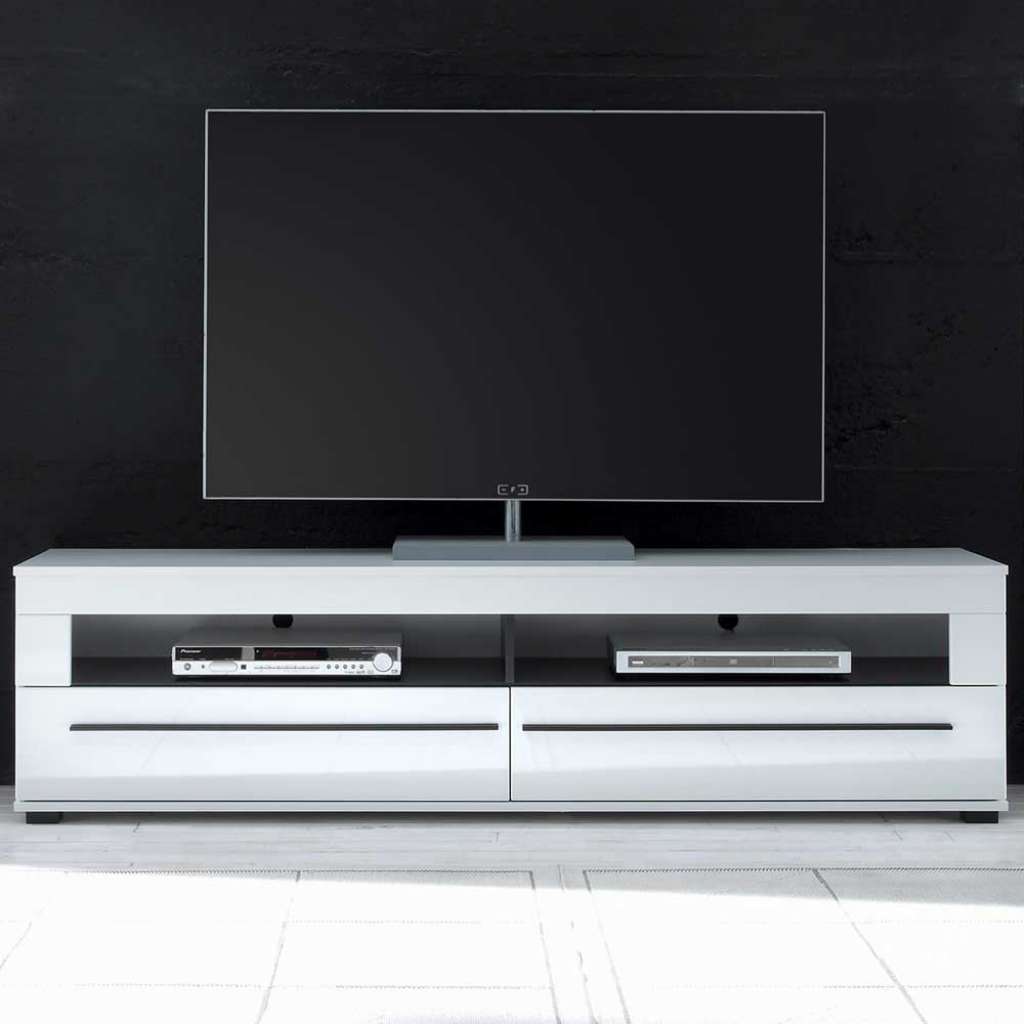 TV Lowboard in Hochglanz Weiß 180 cm