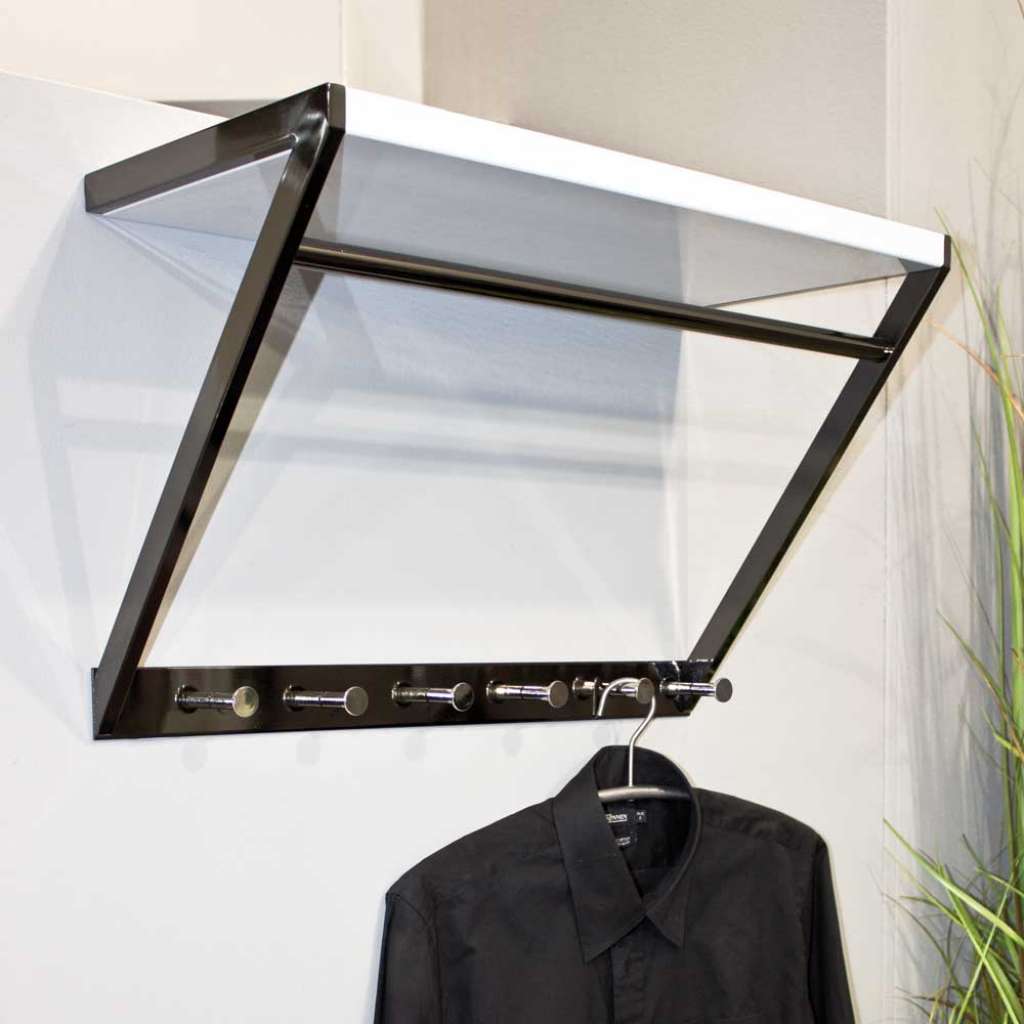 Hängegarderobe in Schwarz Weiß Hutablage