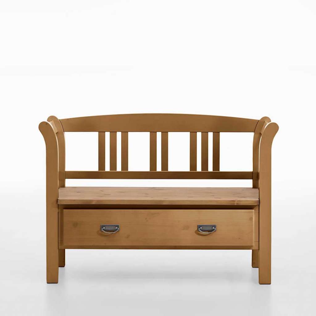 Massivholz Sitzbank aus Kiefer geölt Landhausstil