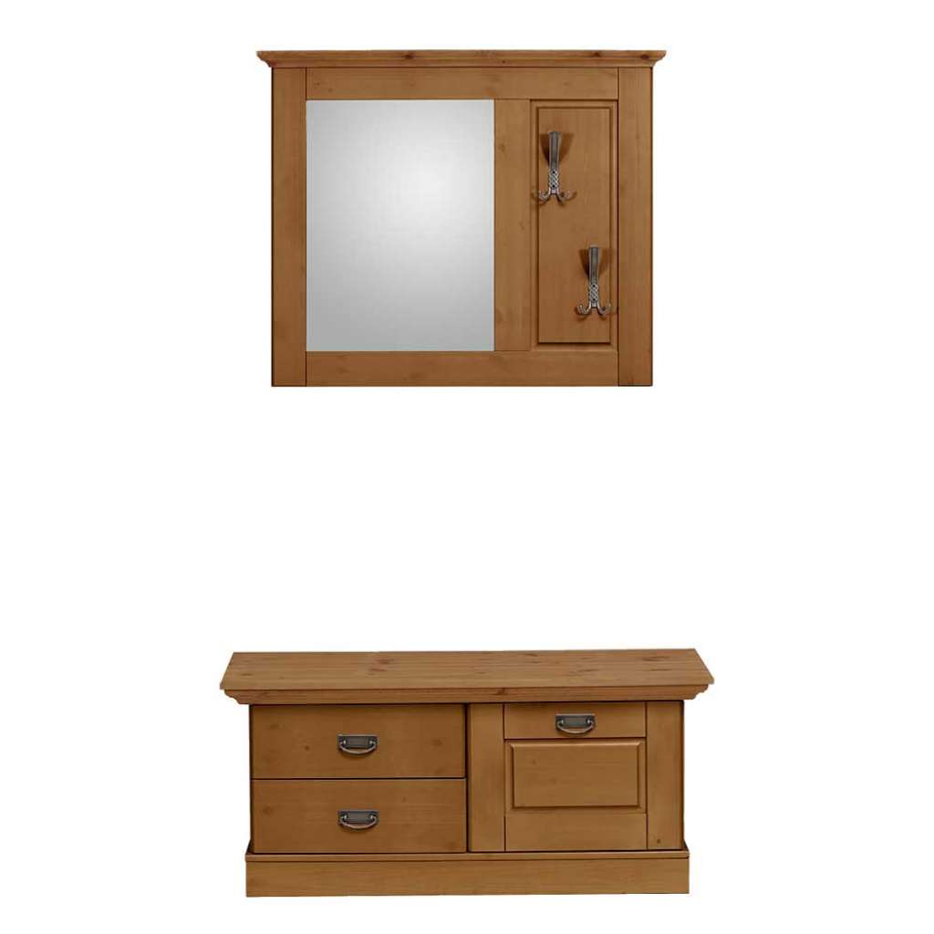 Flurmöbel Set aus Kiefer Massivholz Landhausstil (2-teilig)