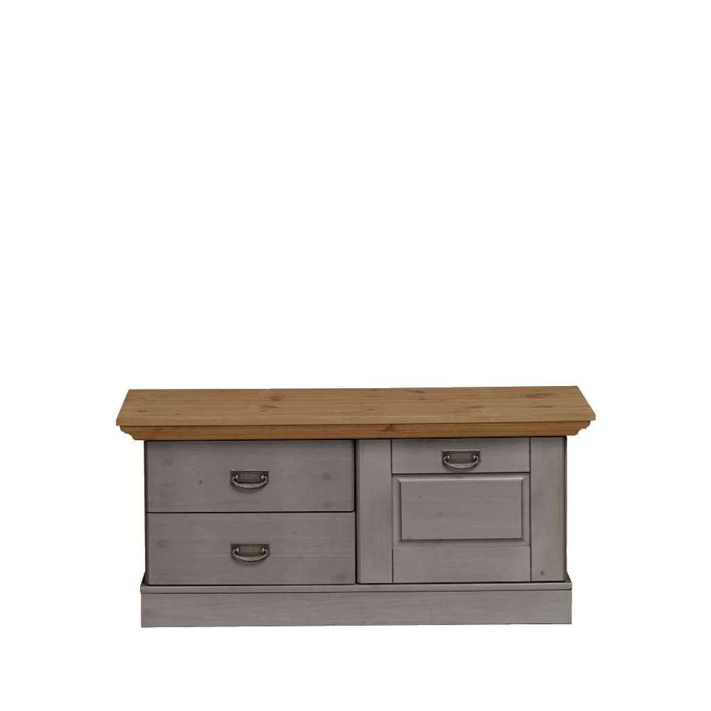 Garderobenbank in Grau Holz Landhausstil