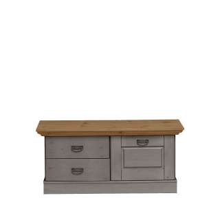 Garderobenbank in Grau Holz Landhausstil