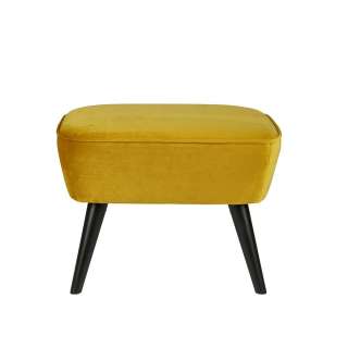 Retro Hocker in Gelb Stoff
