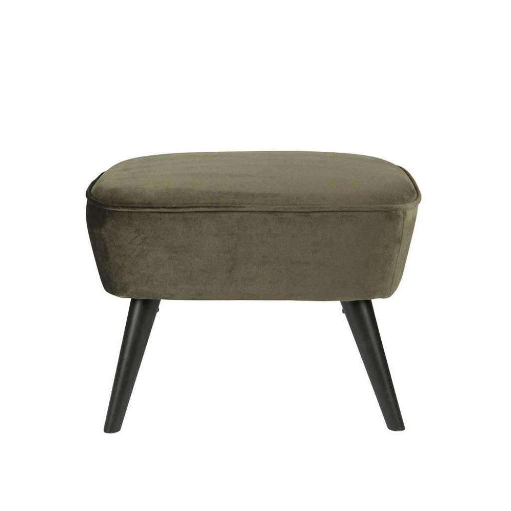 Fußhocker in Dunkelgrün Retro Design