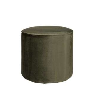 Pouf in Dunkelgrün Samt Stoff