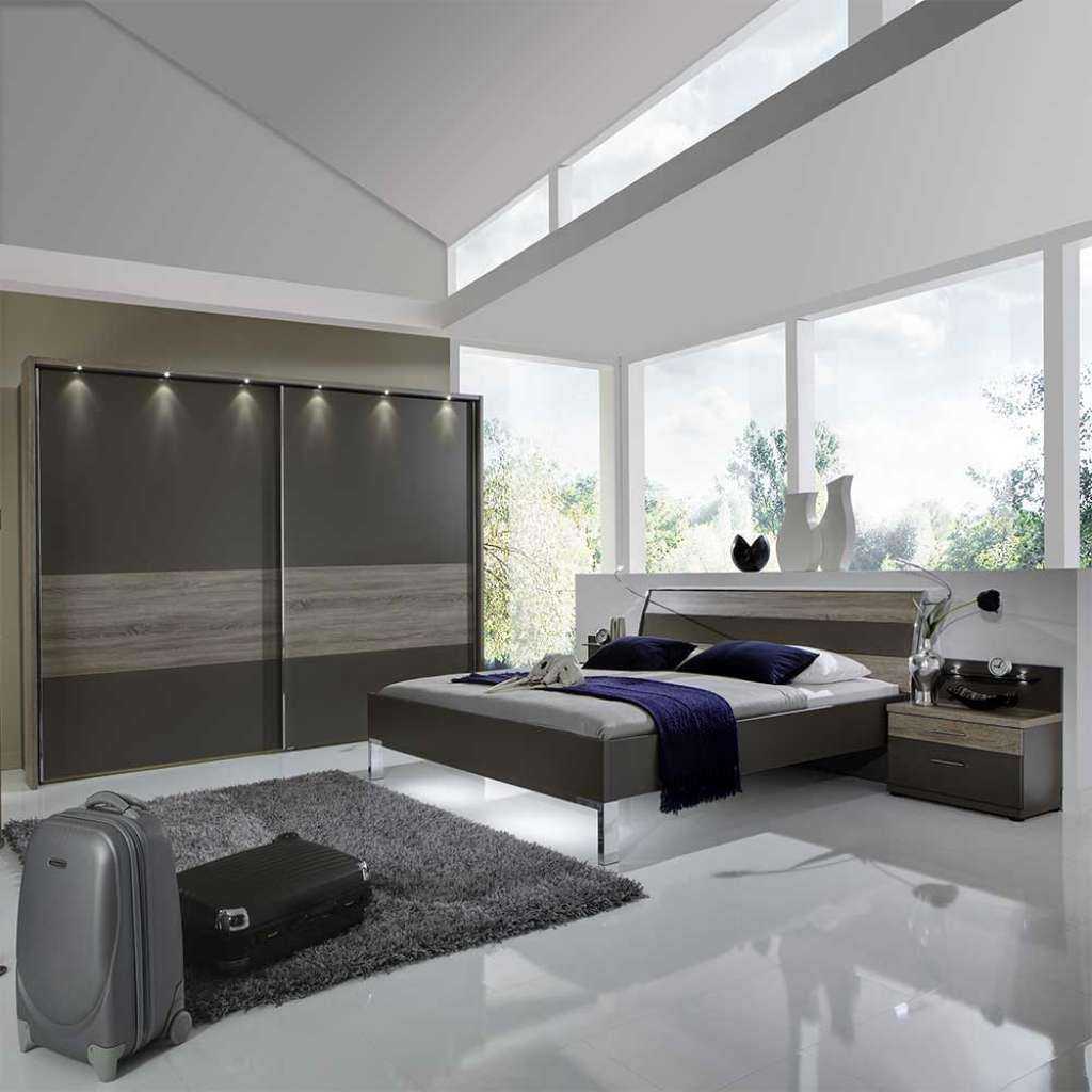 Schlafzimmer Set in Braun Eiche Trüffel modern (4-teilig)