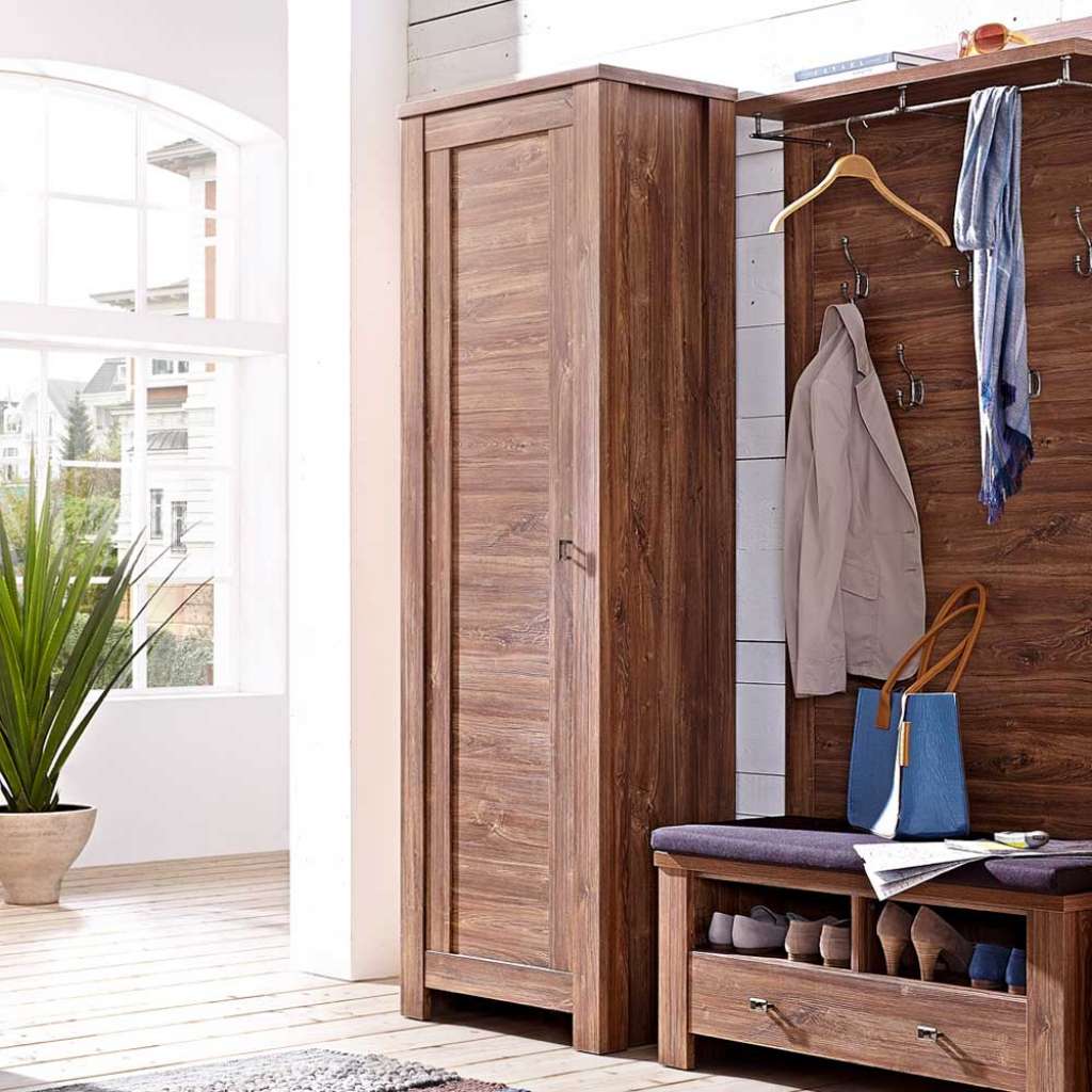 Garderobenschrank in Akazie dunkel Landhaus