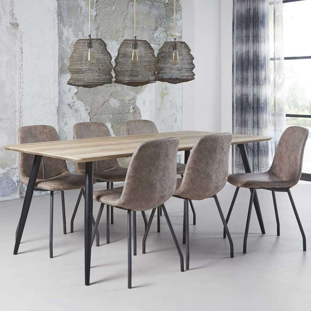 Esszimmertisch in Schwarz Eiche Loft Style