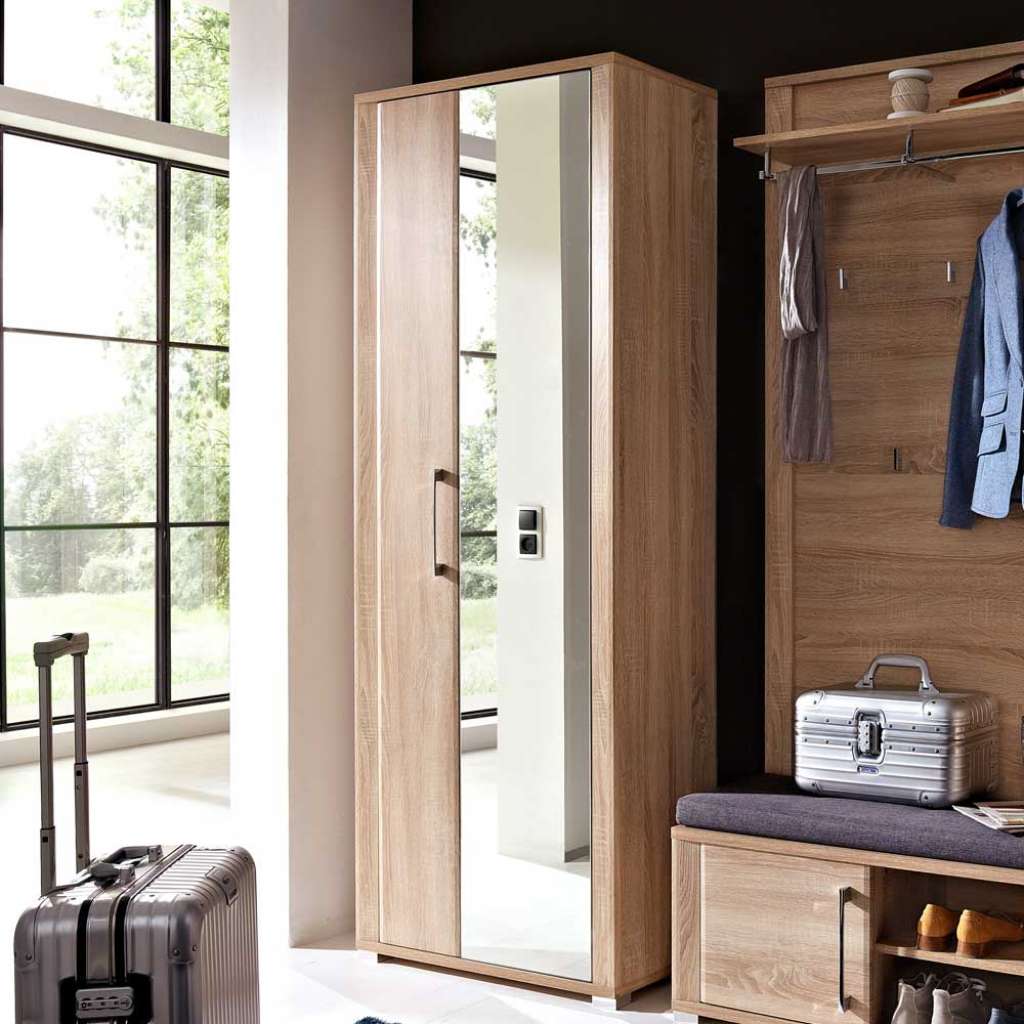 Garderobenschrank in Sonoma Eiche mit Spiegel