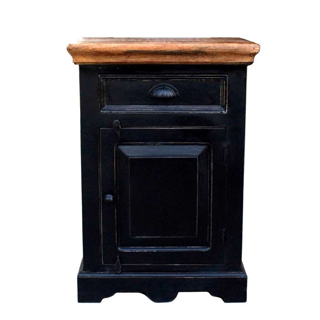 Nachtkommode in Schwarz 50 cm
