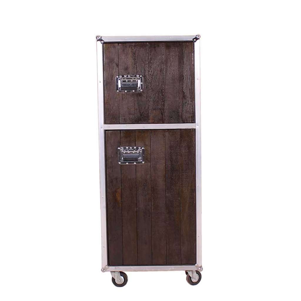 Schrank mit Rollen Braun massiv