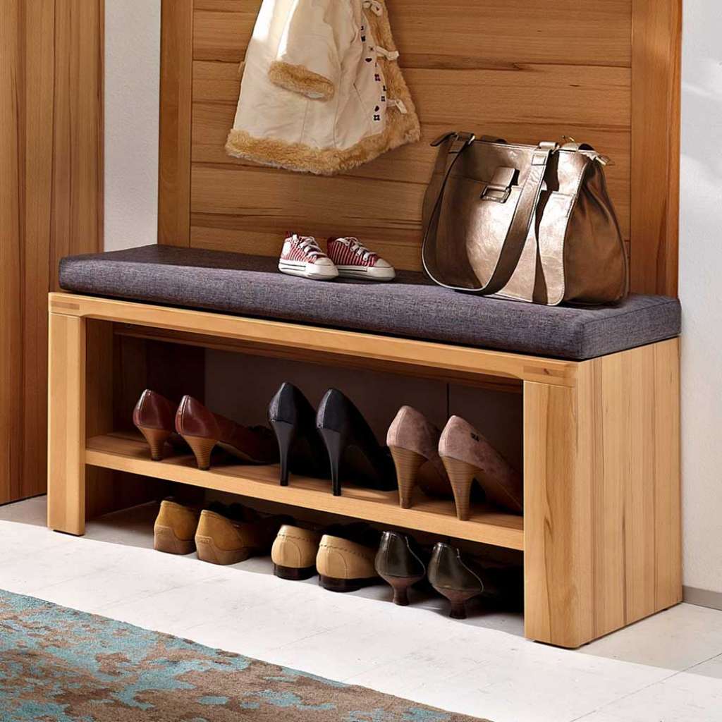 Schuhbank aus Kernbuche 90 cm breit