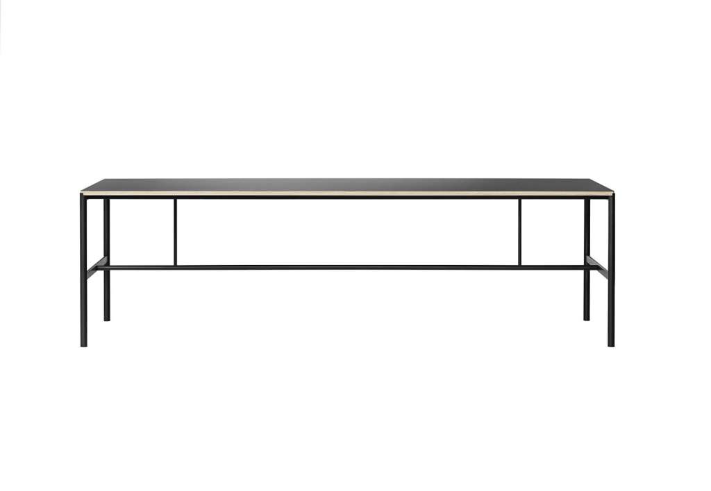 Million - Mies Esstisch M2 - schwarz - Linoleum - Eiche Furnierkante - indoor
