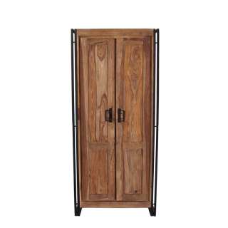 Dielenschrank aus Sheesham Massivholz Metall