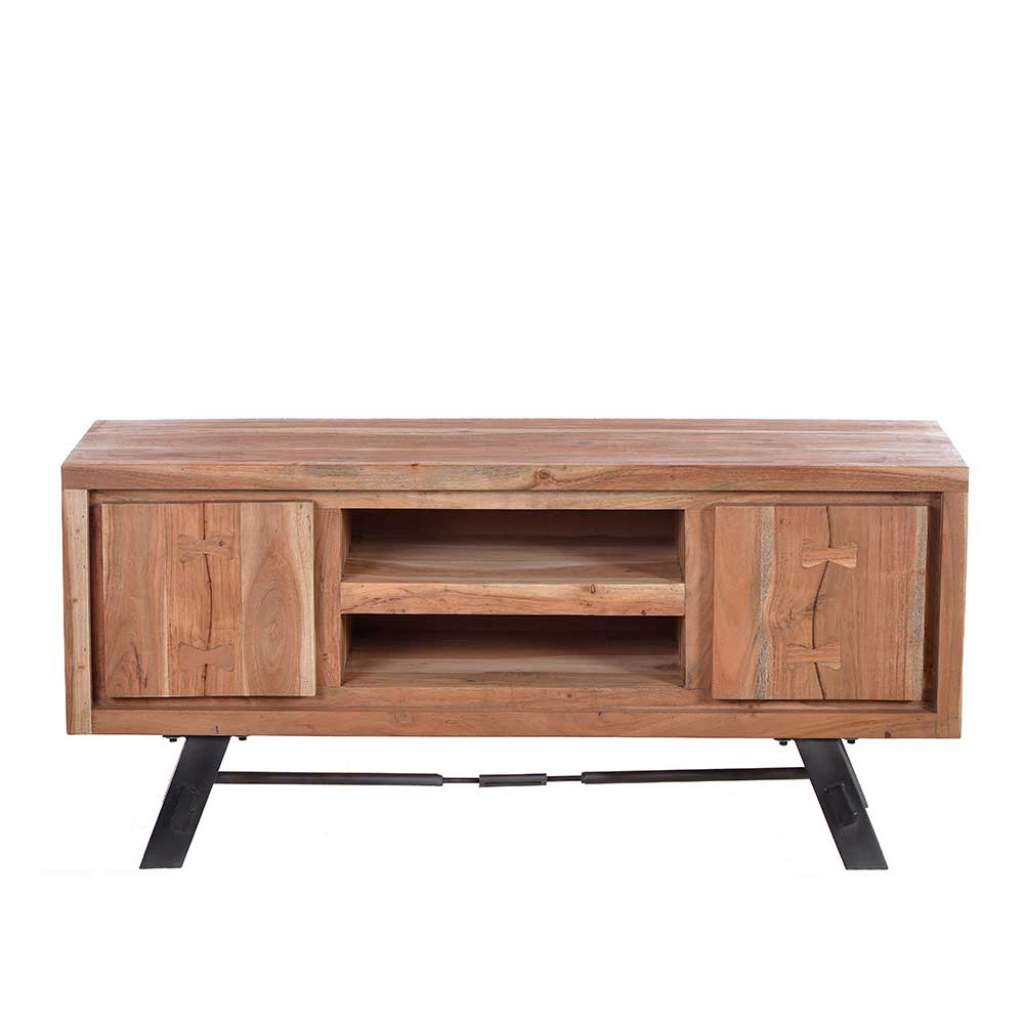 TV Board aus Akazie Massivholz Metall
