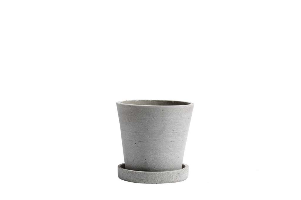 HAY - Blumentopf mit Untersetzer - grau - S - outdoor