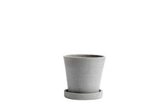 HAY - Blumentopf mit Untersetzer - grau - S - outdoor
