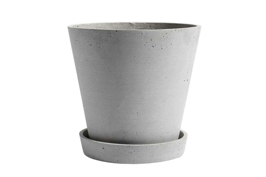 HAY - Blumentopf mit Untersetzer - grau - XL - outdoor