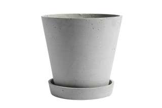 HAY - Blumentopf mit Untersetzer - grau - XL - outdoor