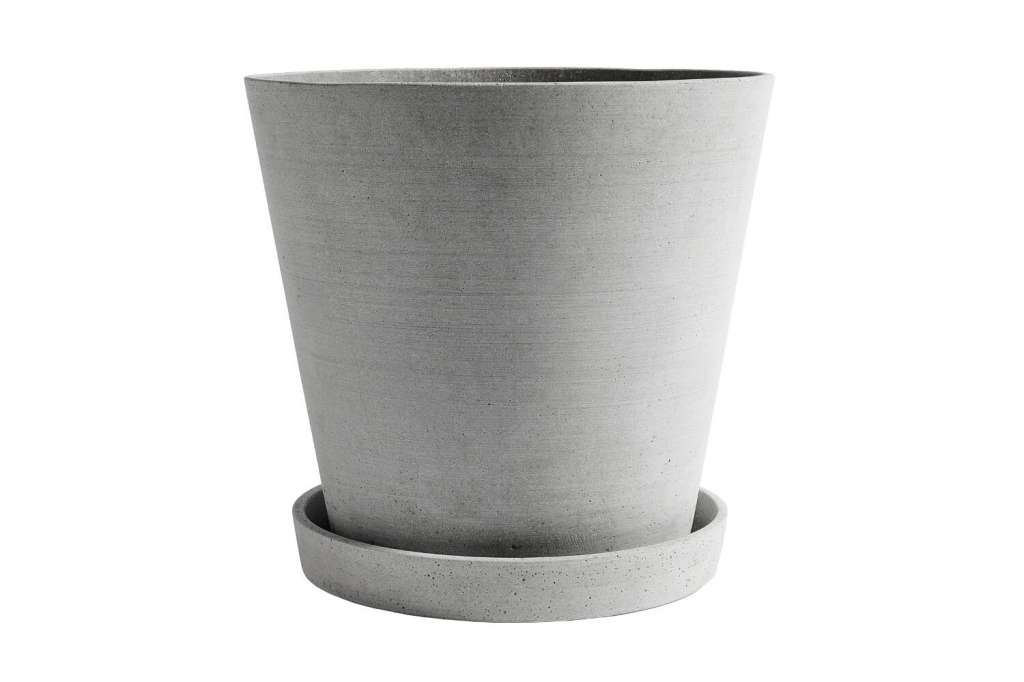 HAY - Blumentopf mit Untersetzer - grau - XXXL - outdoor