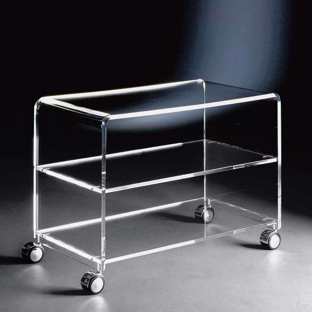 TV Rollwagen aus Acrylglas modern