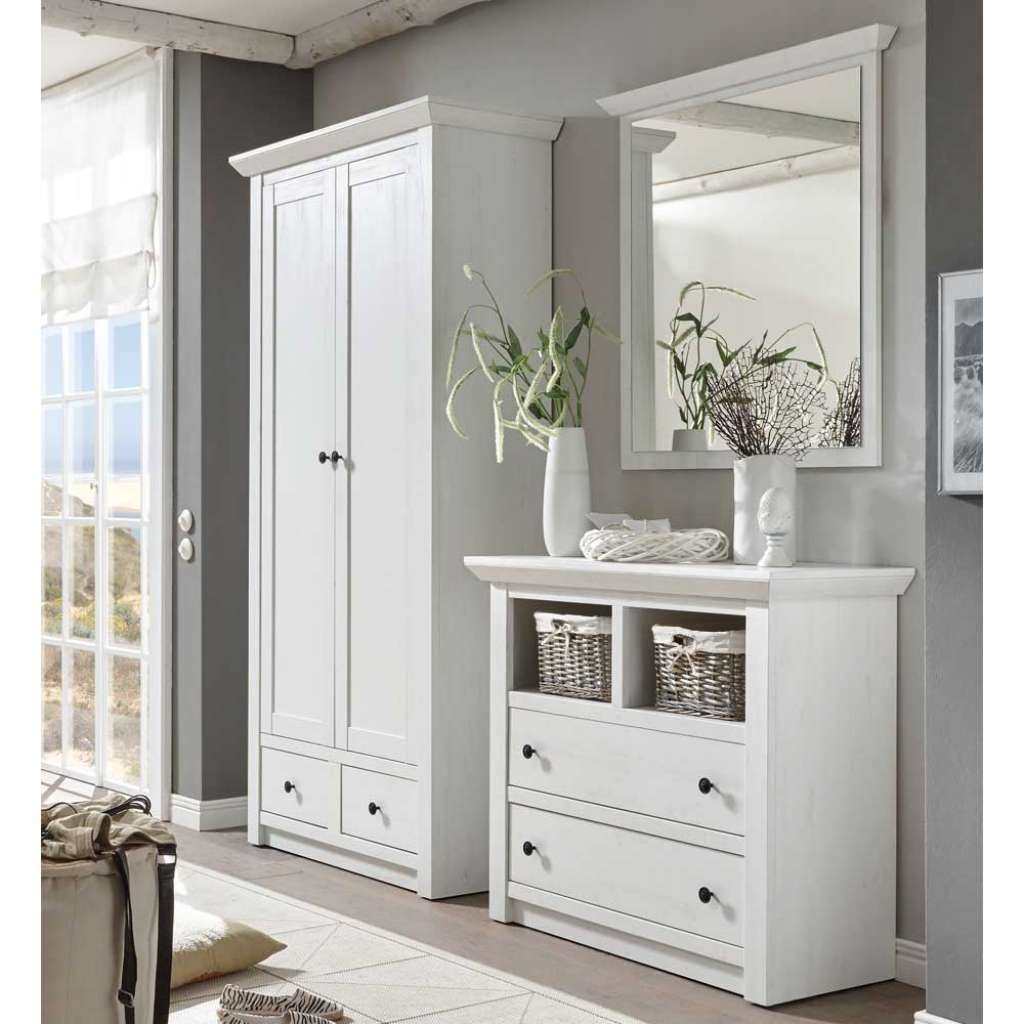 Landhaus Dielenmöbel in Pinie Weiß kaufen (3-teilig)