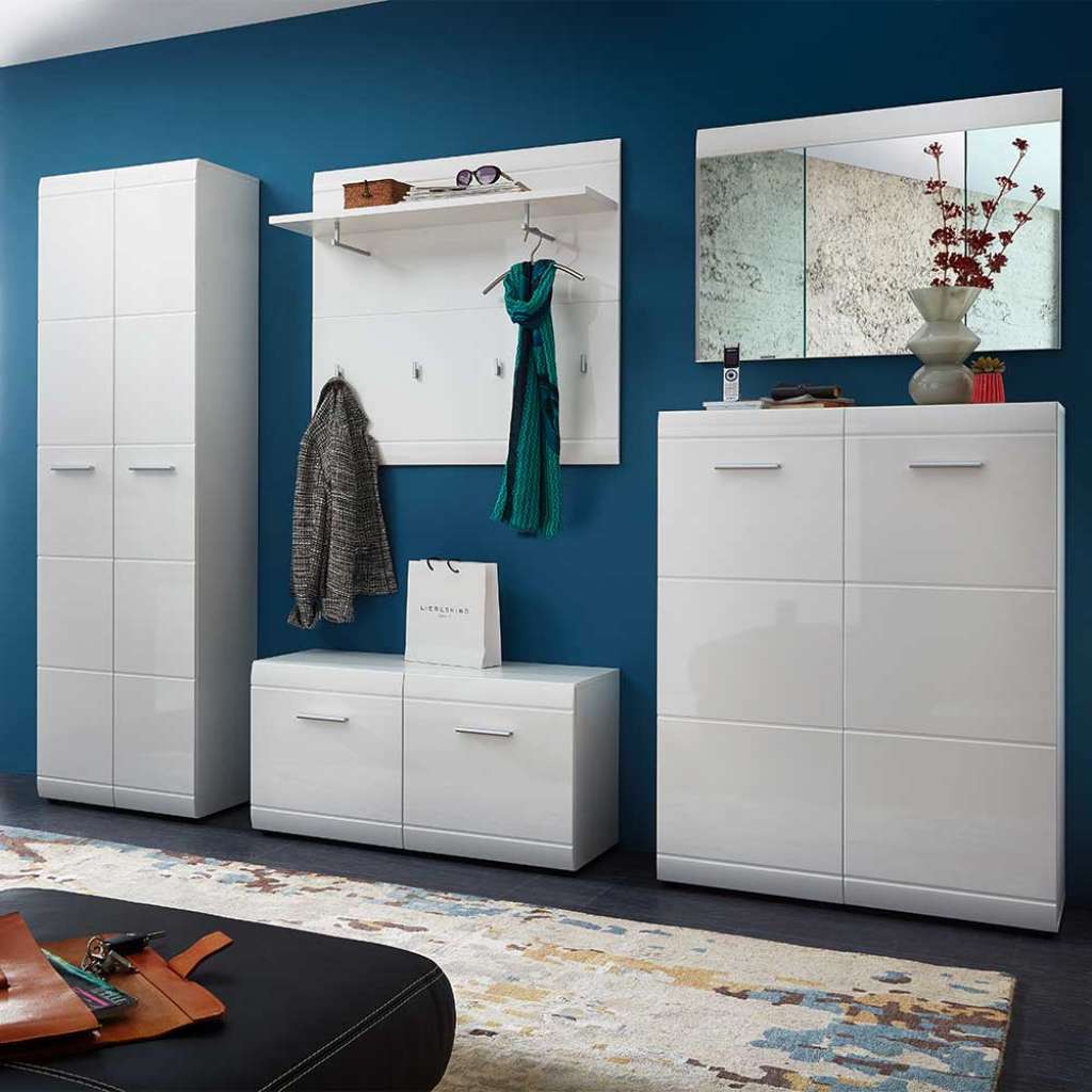 Garderobenset in Weiß modern (5-teilig)
