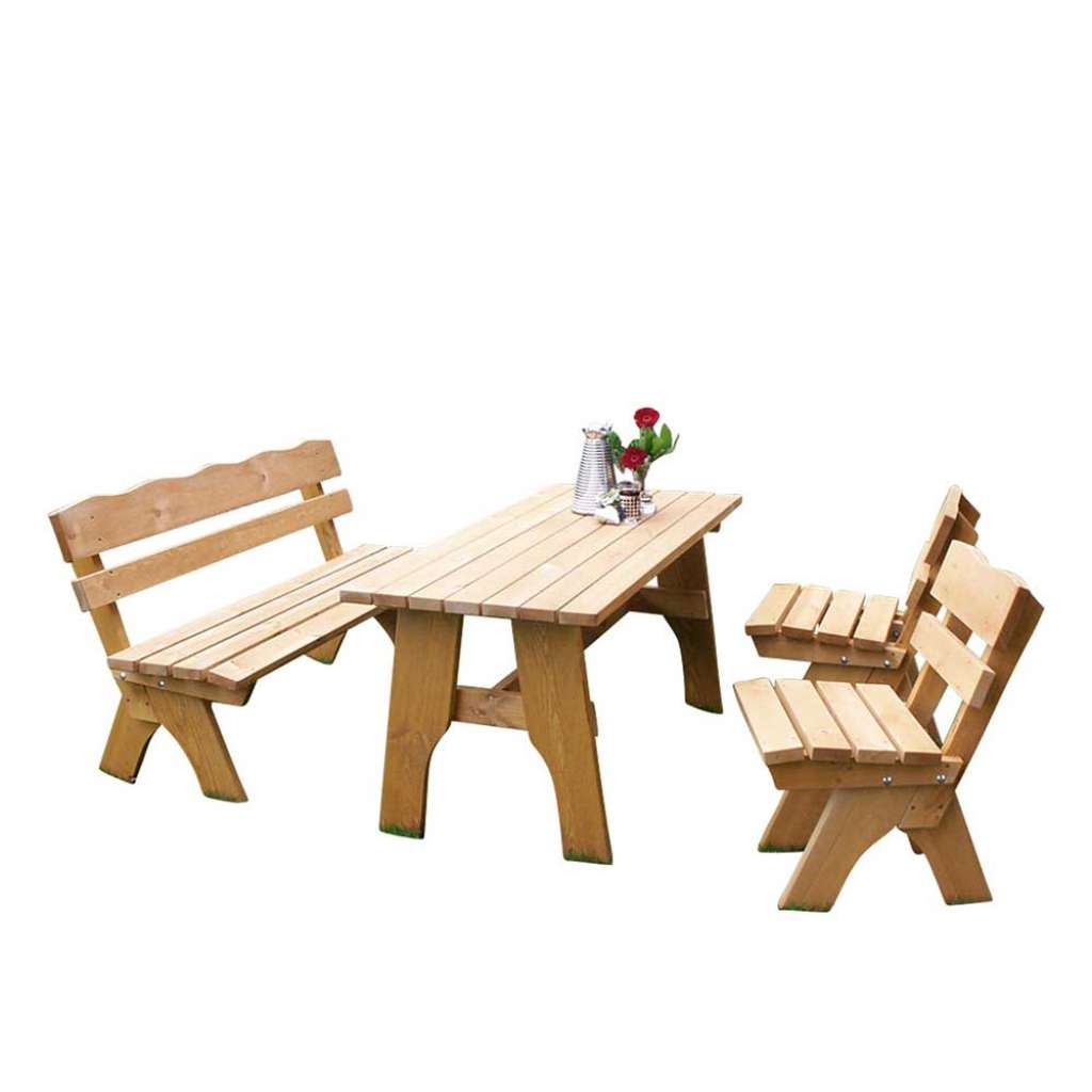 Balkon Sitzgruppe mit Bänken Kiefer Massivholz (4-teilig)