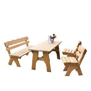 Balkon Sitzgruppe mit Bänken Kiefer Massivholz (4-teilig)