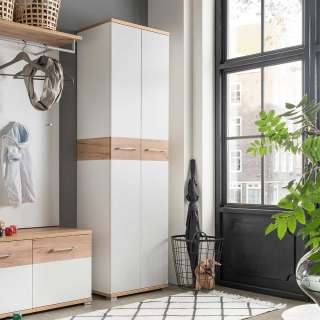 Dielenschrank in Weiß Eiche 60 cm