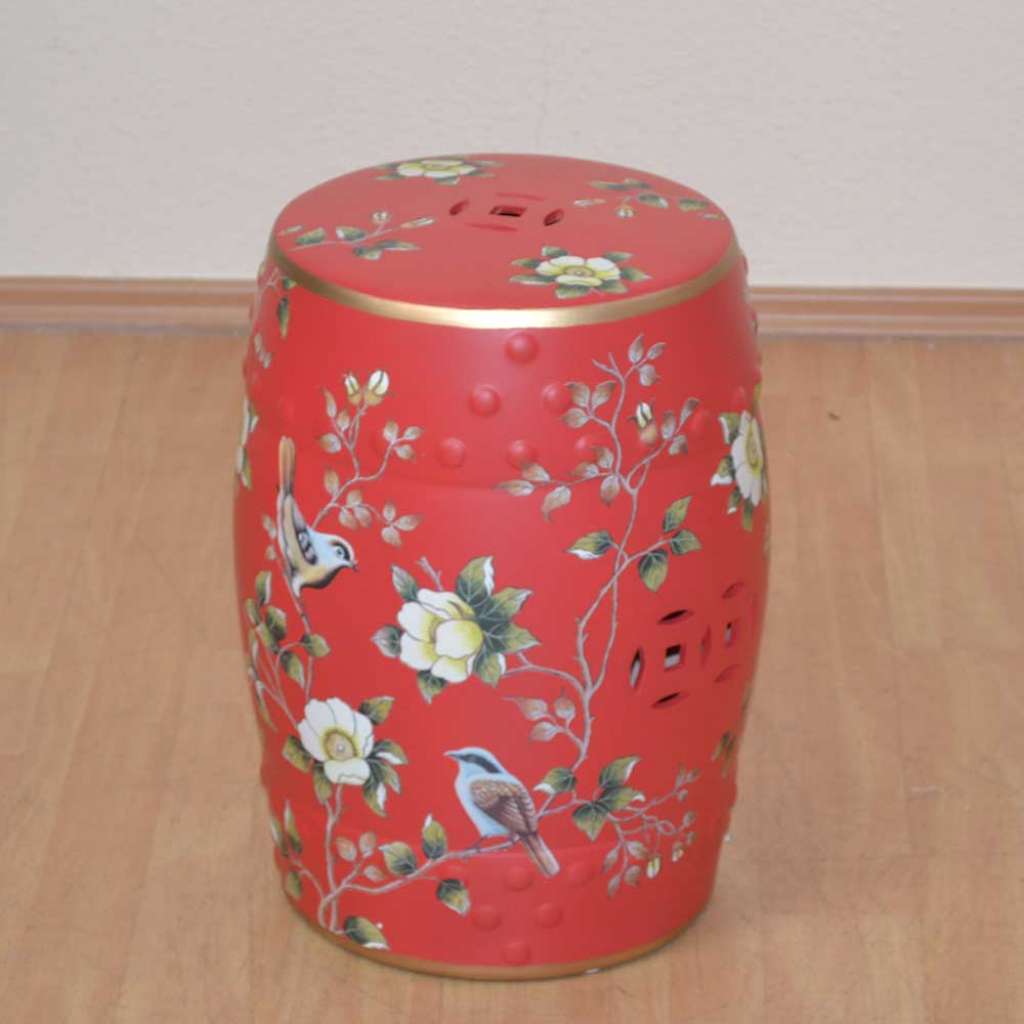 Design Hocker in Rot Keramik