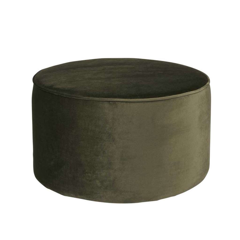 Sitzhocker Pouf in Dunkelgrün Stoff modern