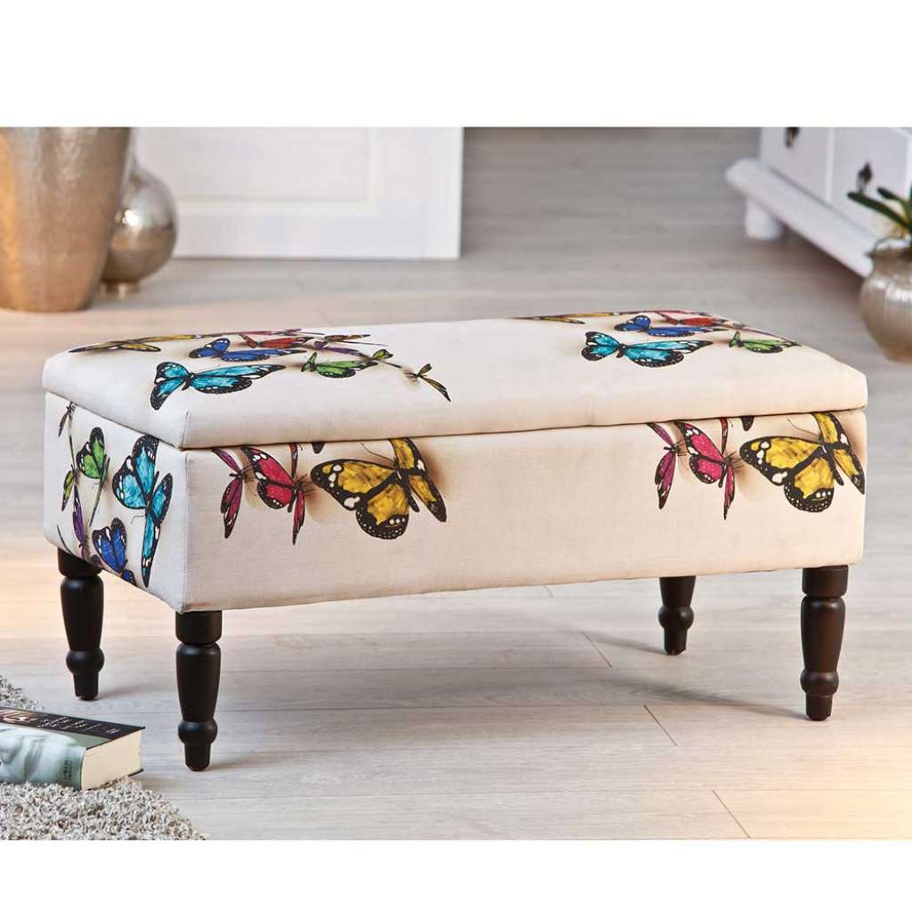 Polsterhocker im Schmetterling Design Stauraum