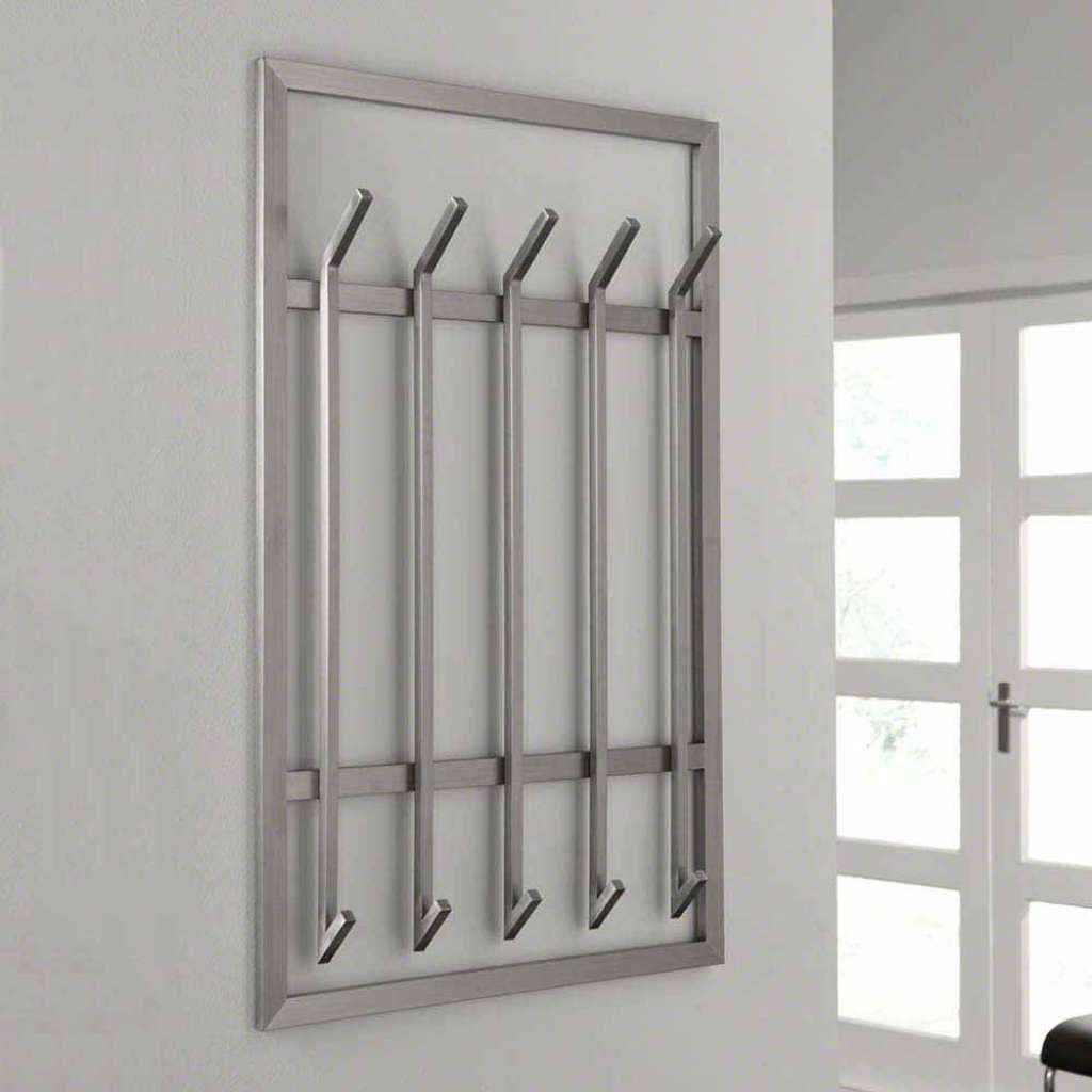 Hängegarderobe aus Edelstahl gebürstet Haken