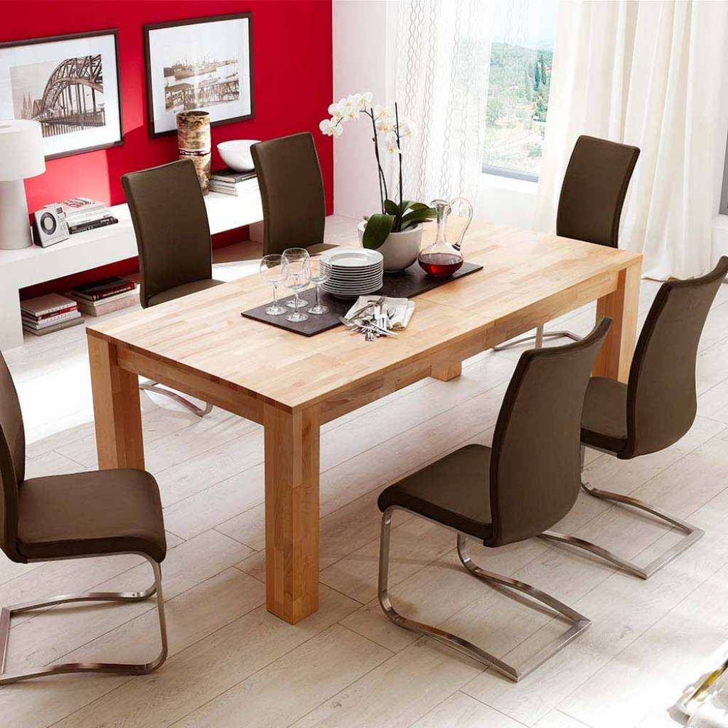 Ausziehtisch aus Kernbuche Massivholz 300 cm breit