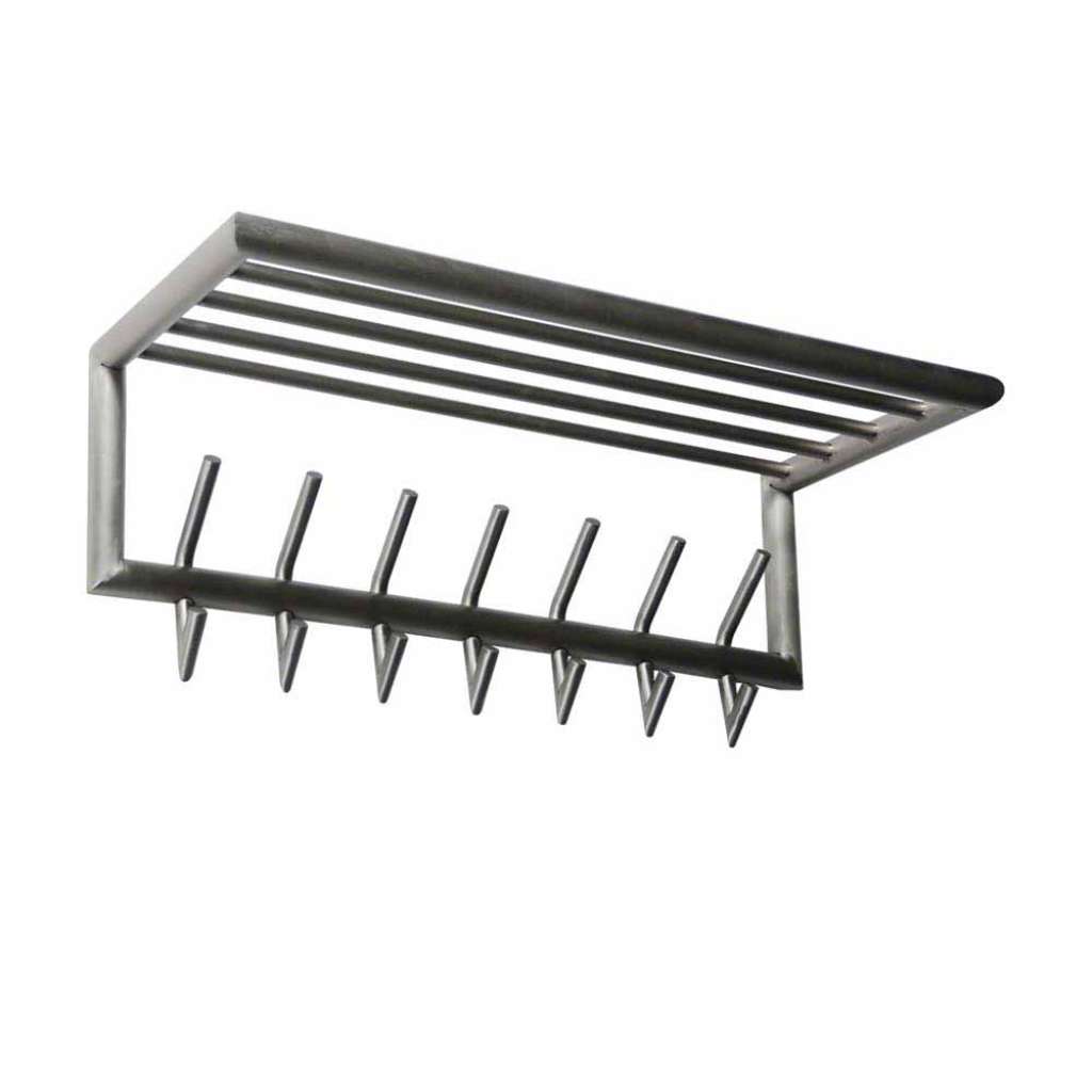 Hängegarderobe aus Edelstahl Hutablage