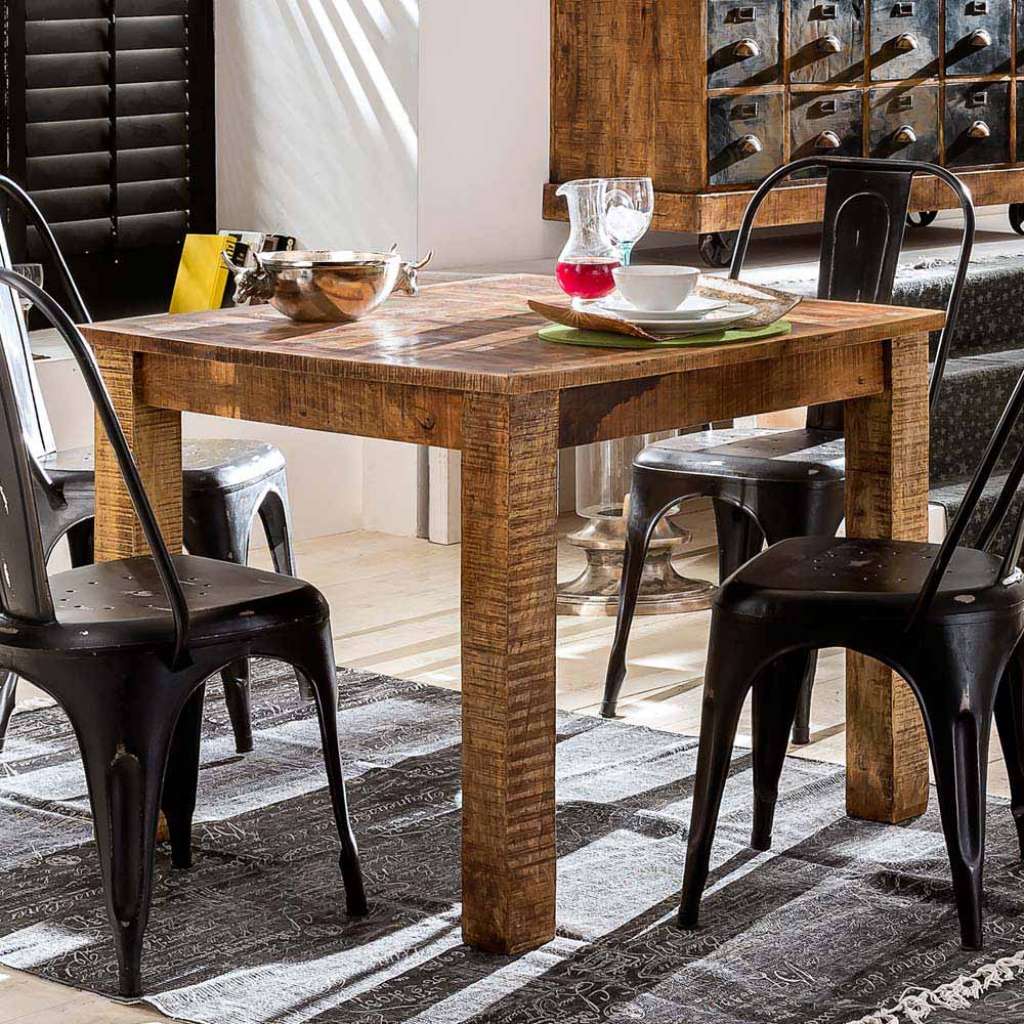 Esstisch aus Mangobaum Recyclingholz Loft Design