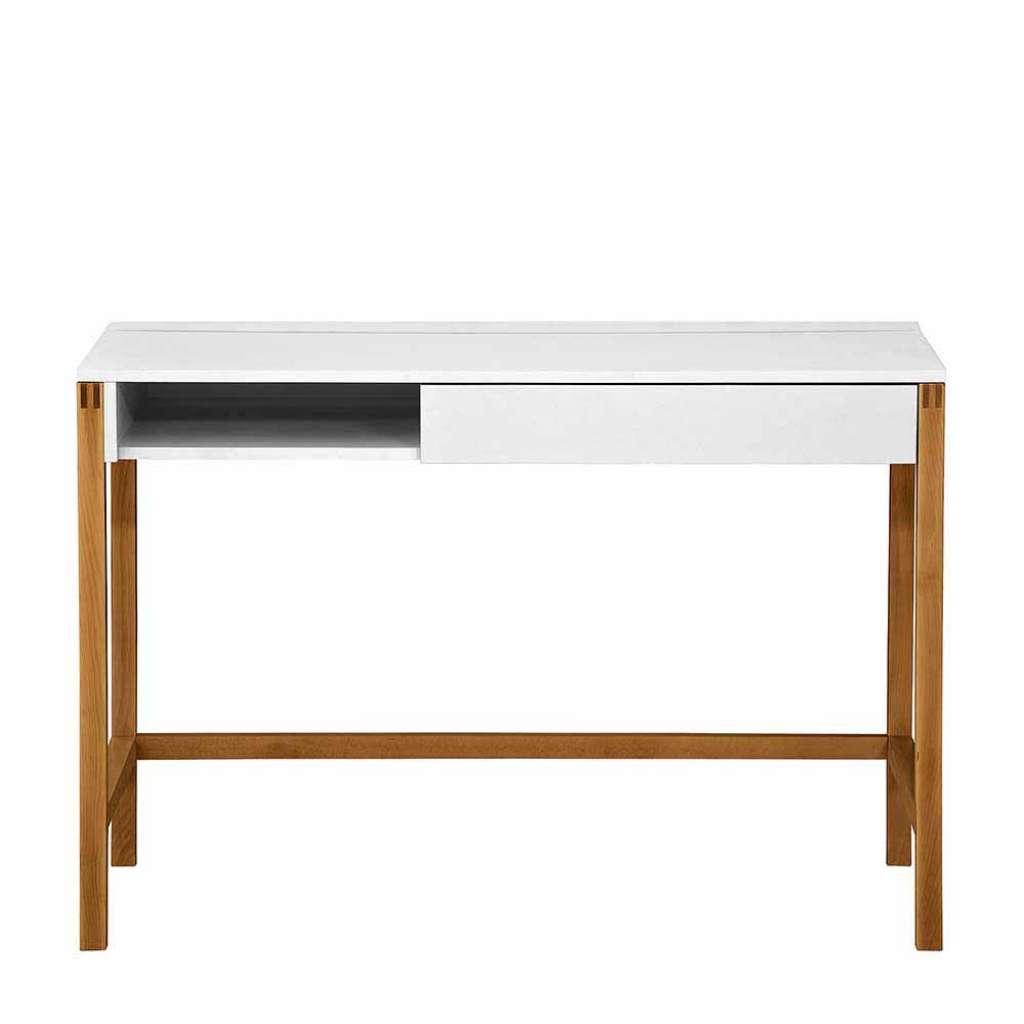 Schreibtisch in Weiß Eiche 110 cm