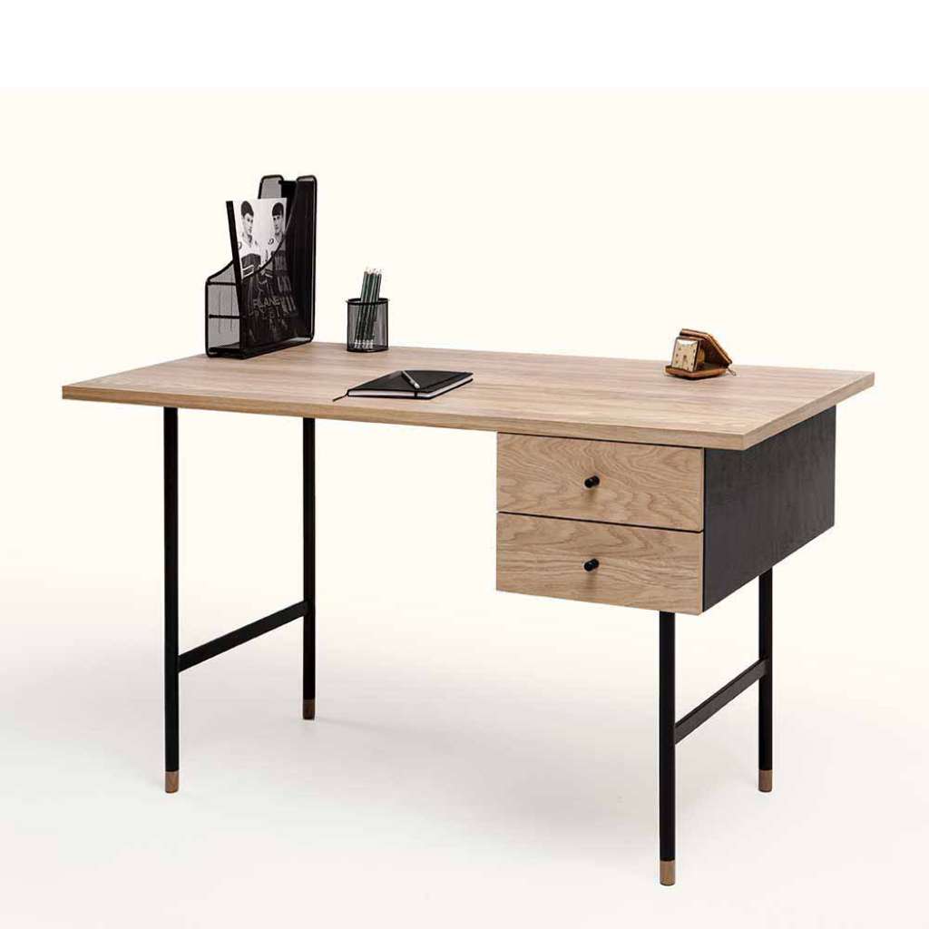 PC Tisch mit Eiche Echtholz furniert modern