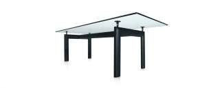 Cassina - LC 6 Tisch - Tischplatte aus Riffelglas - Gestell schwarz - indoor