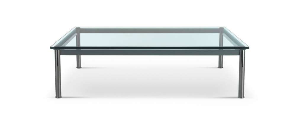 Cassina - LC 10-P Couchtisch - Tischplatte aus Kristallglas - Zarge hellblau - 70 x 70 cm - indoor