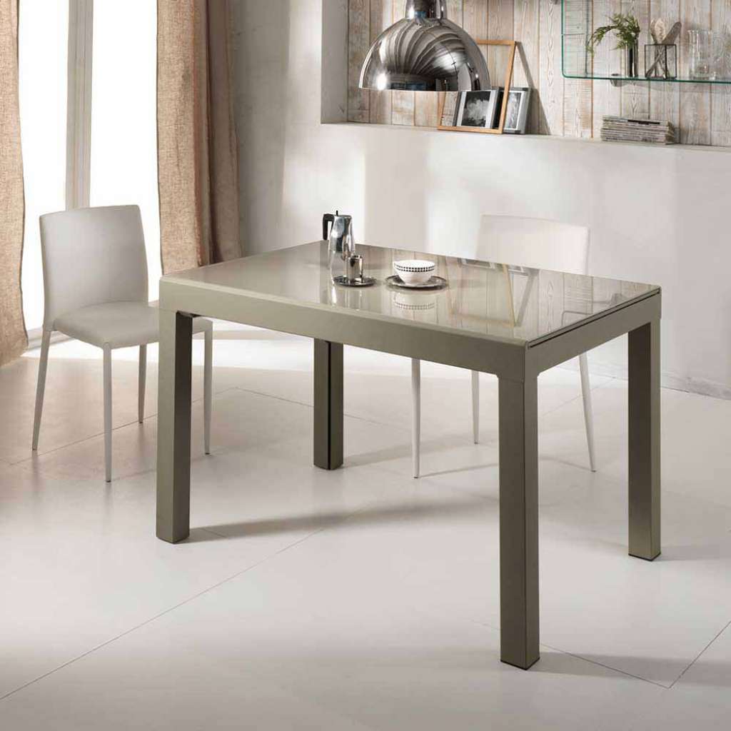 XL Tisch in Beige Glas modern