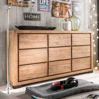 Sideboard aus Teak Recyclingholz Schubladen