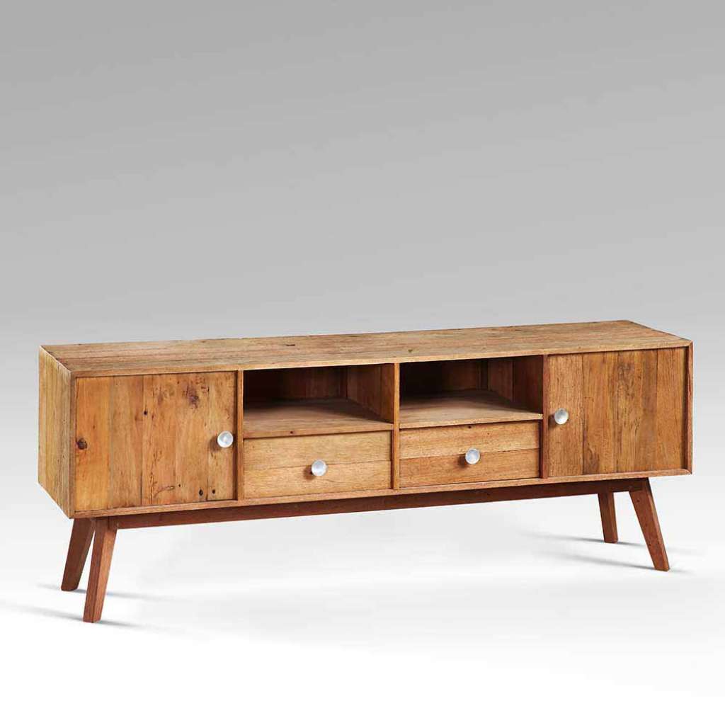TV Board aus Teak Recyclingholz Retro Look