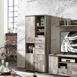 Schrank in Grau Treibholz Dekor Shabby Chic