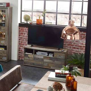 TV Unterschrank in Treibholz Dekor 130 cm breit