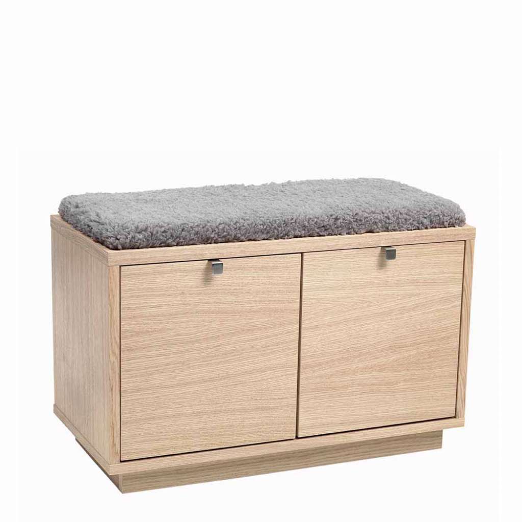 Garderobenbank in Eiche Schubladen