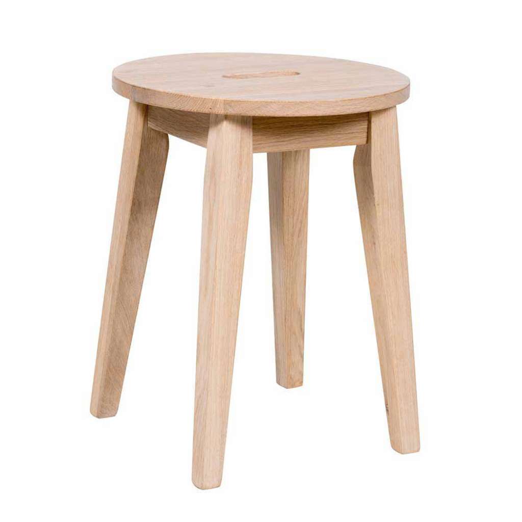 Sitzhocker aus Eiche Massivholz Rund