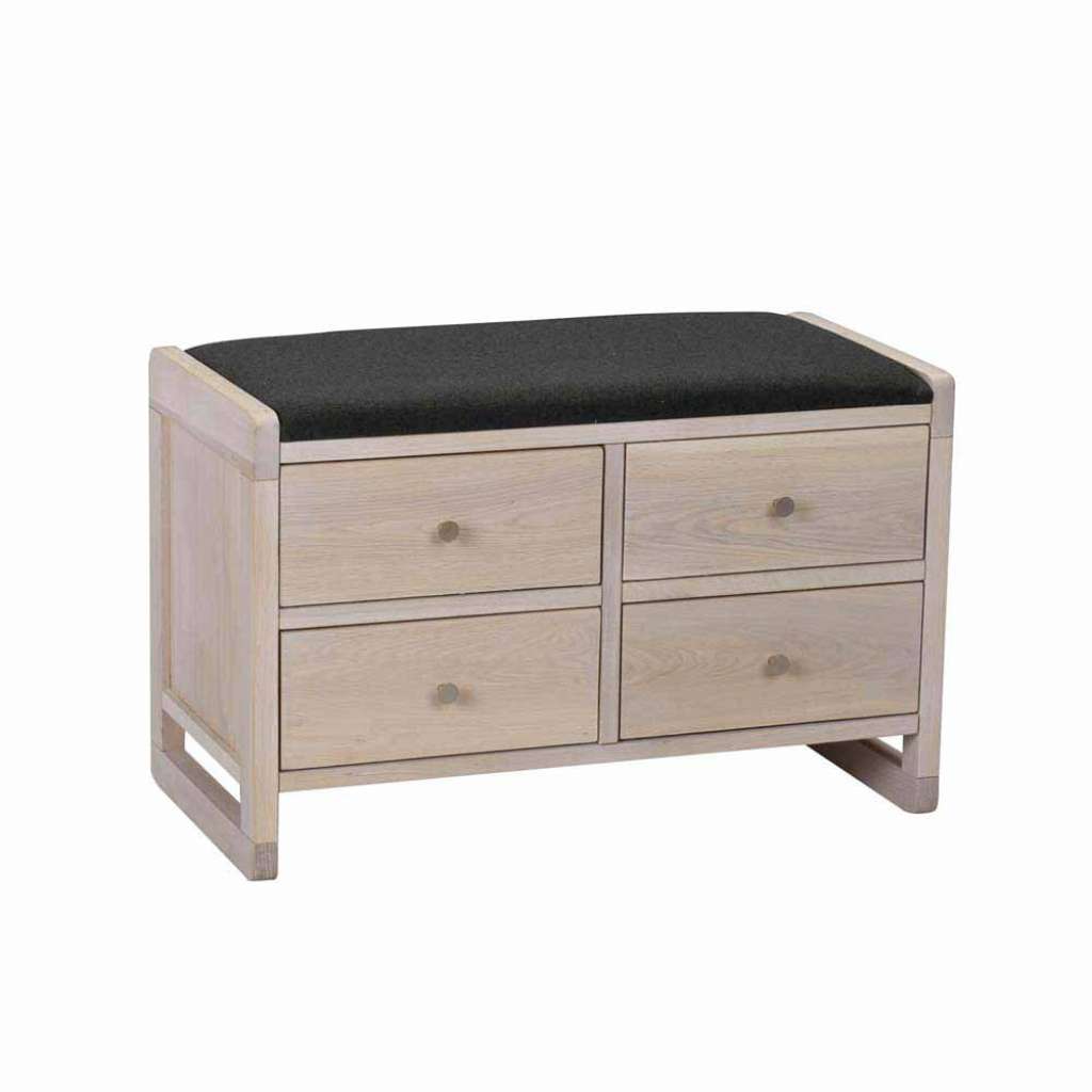 Dielenbank aus Eiche massiv Schubladen